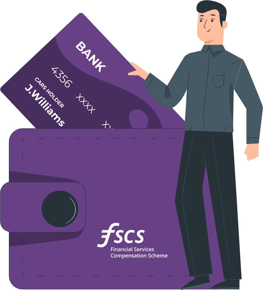 Illustration of many with wallet and bank card
